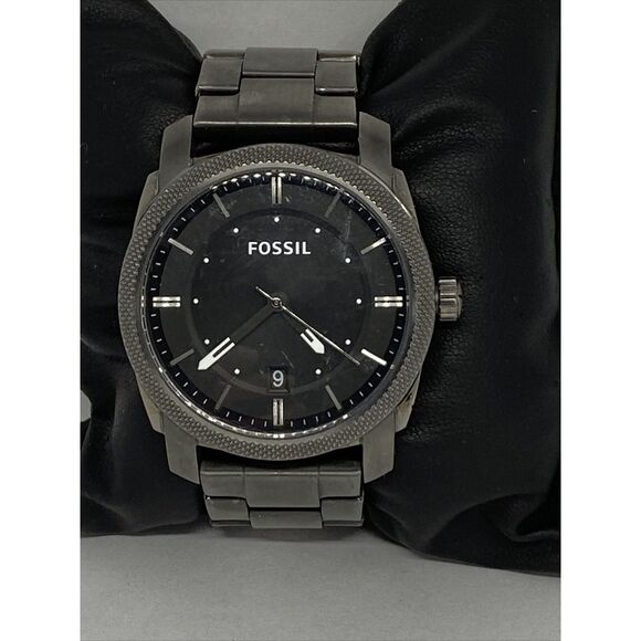 Fossil FS4774 Men's Gray Stainless Steel Analog Black Dial Quartz Watch XX404 - Picture 3 of 12